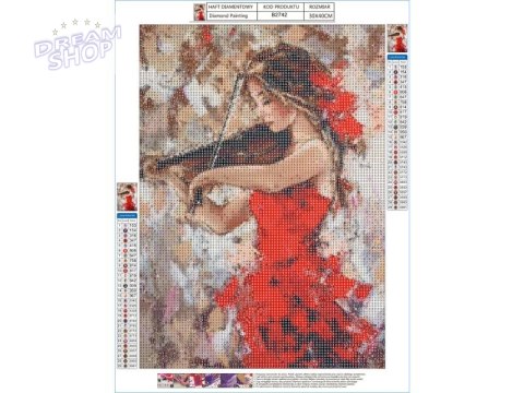 Haft Diamentowy, Obraz, Mozaika Diamentowa Diamond Painting, GRA NA SKRZYPCACH 30x40cm Haft Diamentowy, Obraz, Mozaika Diamentowa Diamond Painting, GRA NA SKRZYPCACH 30x40cm