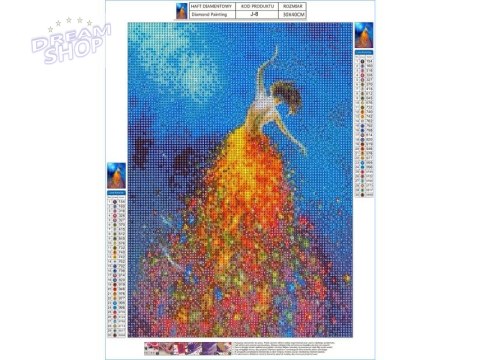 Haft Diamentowy, Obraz, Mozaika Diamentowa Diamond Painting, KOLOROWA SUKIENKA 30x40cm Haft Diamentowy, Obraz, Mozaika Diamentowa Diamond Painting, KOLOROWA SUKIENKA 30x40cm