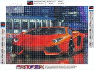 Haft Diamentowy, Obraz, Mozaika Diamentowa Diamond Painting, LAMBORGHINI 40x30cm
