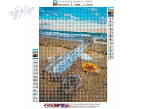 Haft Diamentowy, Obraz, Mozaika Diamentowa Diamond Painting, LIST W BUTELCE 30x40cm Haft Diamentowy, Obraz, Mozaika Diamentowa Diamond Painting, LIST W BUTELCE 30x40cm