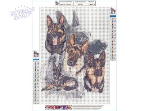 Haft Diamentowy, Obraz, Mozaika Diamentowa Diamond Painting, PIES - OWCZAREK NIEMIECKI 30x40cm Haft Diamentowy, Obraz, Mozaika Diamentowa Diamond Painting, PIES - OWCZAREK NIEMIECKI 30x40cm