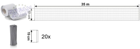Taśma ogrodzeniowa 19 cm x 35 m szara Taśma ogrodzeniowa 19 cm x 35 m szara