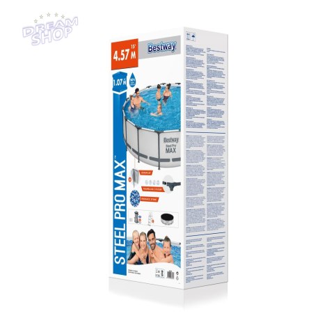 Basen Ogrodowy Stelażowy 457 cm x 107 cm Bestway 56488 Basen Ogrodowy Stelażowy 457 cm x 107 cm Bestway 56488