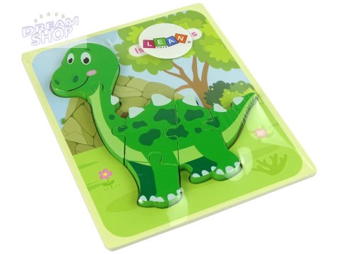Drewniane Puzzle Dinozaur Isanosaurus Zielony Drewniane Puzzle Dinozaur Isanosaurus Zielony