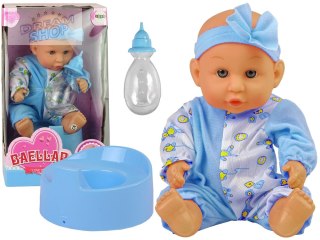 Lalka Bobas Niebieska Nocnik Siusia Pije Kokardka 24 cm
