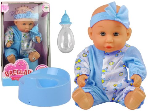 Lalka Bobas Niebieska Nocnik Siusia Pije Kokardka 24 cm Lalka Bobas Niebieska Nocnik Siusia Pije Kokardka 24 cm