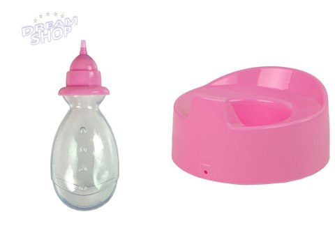 Lalka Bobas Różowa Nocnik Siusia Pije Kokardka 24 cm Lalka Bobas Różowa Nocnik Siusia Pije Kokardka 24 cm