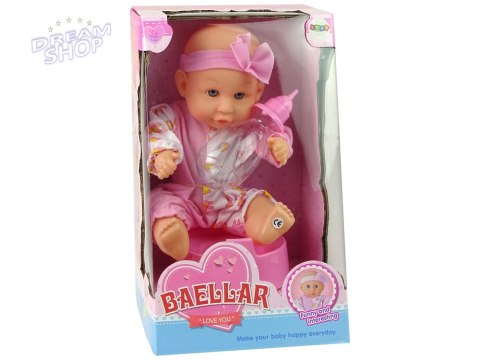 Lalka Bobas Różowa Nocnik Siusia Pije Kokardka 24 cm Lalka Bobas Różowa Nocnik Siusia Pije Kokardka 24 cm