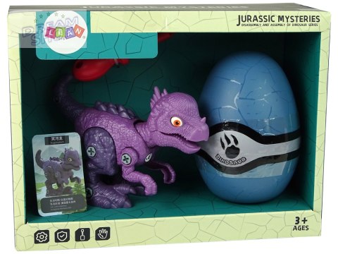 Zestaw Dinozaur Stygimoloch z Jajkiem DIY Śrubokręt Fioletowy