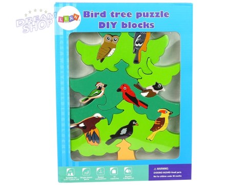 Drewniane Drzewo Ptaki Leśne DIY Klocki Drewniane Puzzle Trójwymiarowa Drewniane Drzewo Ptaki Leśne DIY Klocki Drewniane Puzzle Trójwymiarowa