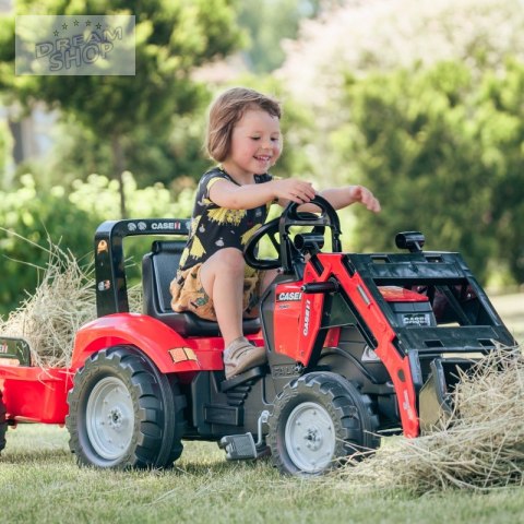 FALK Traktor Case na Pedały z Łyżką i Przyczepką Czerwony od 3 Lat FALK Traktor Case na Pedały z Łyżką i Przyczepką Czerwony od 3 Lat