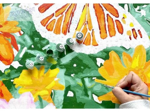 OBRAZ MALOWANIE PO NUMERACH RAMA 40x50cm JELEŃ - KWIECISTE POROŻE