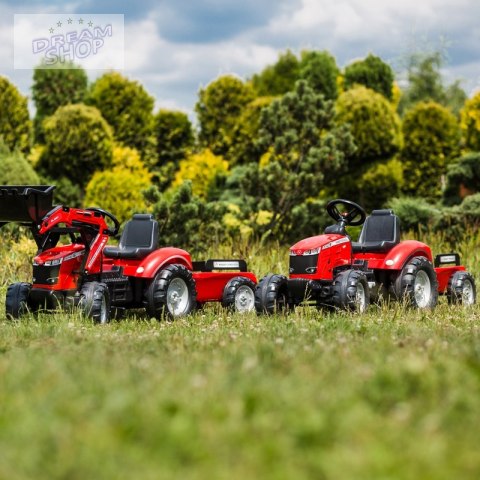 FALK Traktor Massey Ferguson Czerwony na Pedały z Przyczepką od 3 Lat FALK Traktor Massey Ferguson Czerwony na Pedały z Przyczepką od 3 Lat