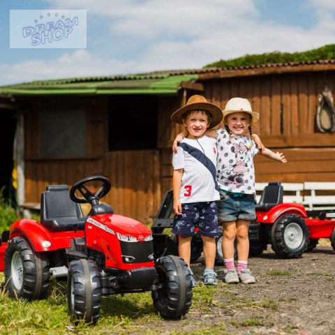 FALK Traktor Massey Ferguson Czerwony na Pedały z Przyczepką od 3 Lat FALK Traktor Massey Ferguson Czerwony na Pedały z Przyczepką od 3 Lat