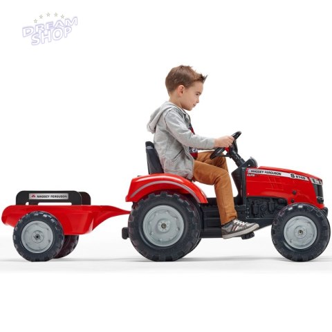 FALK Traktor Massey Ferguson Czerwony na Pedały z Przyczepką od 3 Lat FALK Traktor Massey Ferguson Czerwony na Pedały z Przyczepką od 3 Lat