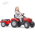 FALK Traktor Massey Ferguson Czerwony na Pedały z Przyczepką od 3 Lat