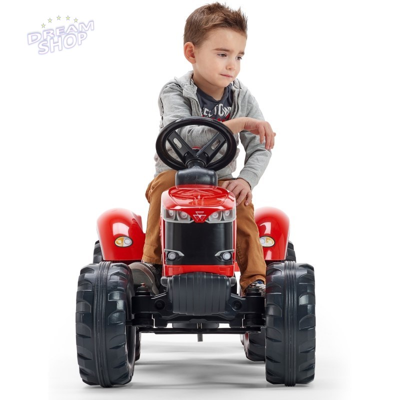 FALK Traktor Massey Ferguson Czerwony na Pedały z Przyczepką od 3 Lat FALK Traktor Massey Ferguson Czerwony na Pedały z Przyczepką od 3 Lat