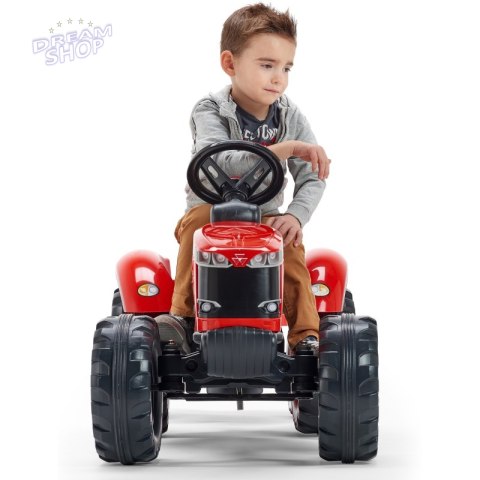 FALK Traktor Massey Ferguson Czerwony na Pedały z Przyczepką od 3 Lat FALK Traktor Massey Ferguson Czerwony na Pedały z Przyczepką od 3 Lat