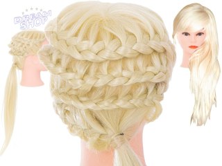 Głowa fryzjerska treningowa naturalne włosy blond