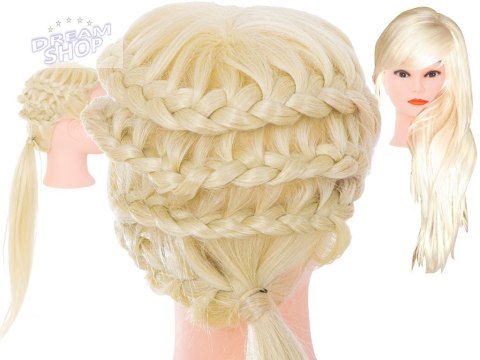 Głowa fryzjerska treningowa naturalne włosy blond Głowa fryzjerska treningowa naturalne włosy blond