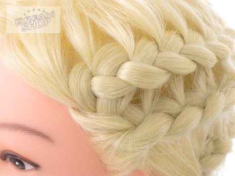 Głowa fryzjerska treningowa naturalne włosy blond Głowa fryzjerska treningowa naturalne włosy blond