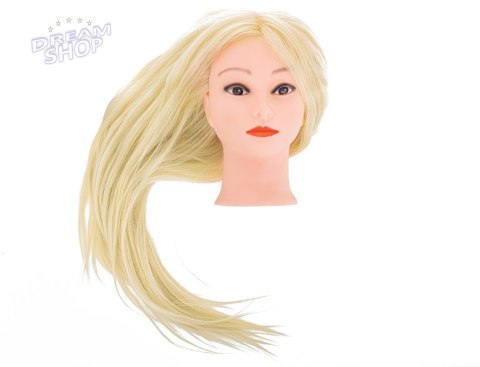 Głowa fryzjerska treningowa naturalne włosy blond Głowa fryzjerska treningowa naturalne włosy blond