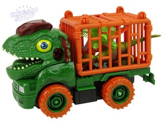 Transporter Ciężarówka Dinozaur do Rozkręcania Zielony Akcesoria