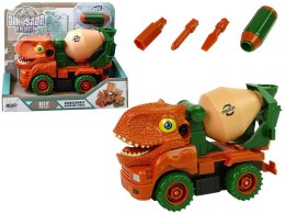 Ciężarówka Betoniarka Dinozaur do Rozkręcania Pomarańczowy Akcesoria