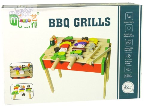 Drewniany Grill Akcesoria Barbecue Szaszłyki Grillowanie Pieczenie