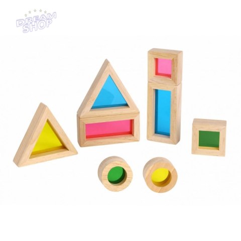 TOOKY TOY Drewniane Kolorowe Klocki Lustra Zestaw 8 el. TOOKY TOY Drewniane Kolorowe Klocki Lustra Zestaw 8 el.
