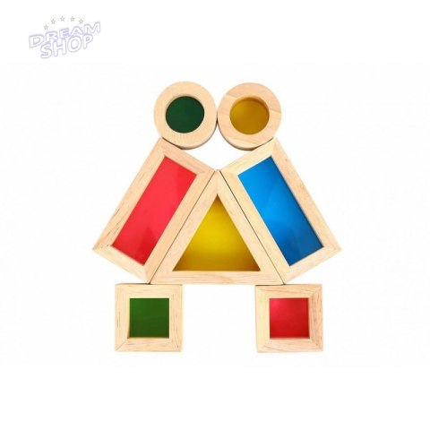 TOOKY TOY Drewniane Kolorowe Klocki Lustra Zestaw 8 el. TOOKY TOY Drewniane Kolorowe Klocki Lustra Zestaw 8 el.