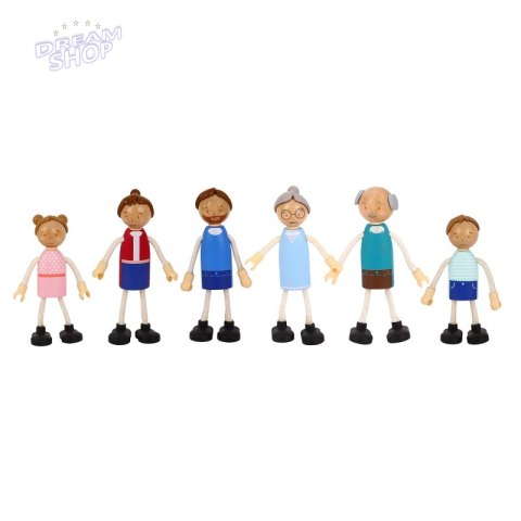 TOOKY TOY Duży Drewniany Domek dla Lalek + Figurki