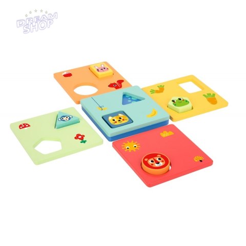 TOOKY TOY Układanka Montessori Kształty i Kolory Zwierzątka 6 Planszy TOOKY TOY Układanka Montessori Kształty i Kolory Zwierzątka 6 Planszy