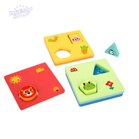 TOOKY TOY Układanka Montessori Kształty i Kolory Zwierzątka 6 Planszy TOOKY TOY Układanka Montessori Kształty i Kolory Zwierzątka 6 Planszy