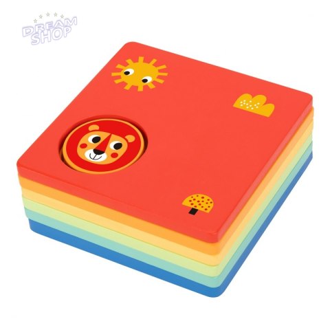 TOOKY TOY Układanka Montessori Kształty i Kolory Zwierzątka 6 Planszy TOOKY TOY Układanka Montessori Kształty i Kolory Zwierzątka 6 Planszy