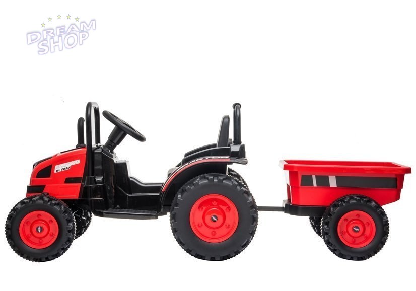 Traktor na Akumulator z Przyczepą HL388 Czerwony Traktor na Akumulator z Przyczepą HL388 Czerwony