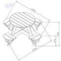 Axi Drewniany Stolik Piknikowy "Ufo" 4 Miejsca Siedzące