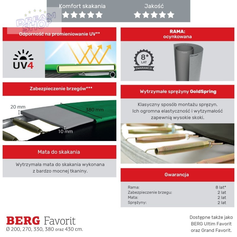 BERG Trampolina Favorit Gray Levels 430 cm + Siatka Bezpieczeństwa Comfort BERG Trampolina Favorit Gray Levels 430 cm + Siatka Bezpieczeństwa Comfort