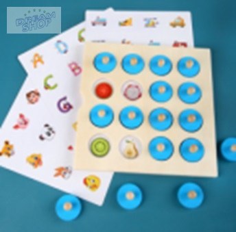 Puzzle drewniane gra planszowa memory + 4 karty Puzzle drewniane gra planszowa memory + 4 karty
