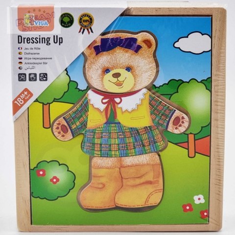 Viga Drewniana Układanka Logiczna Puzzle Ubierz Misia Dziewczynkę Viga Drewniana Układanka Logiczna Puzzle Ubierz Misia Dziewczynkę