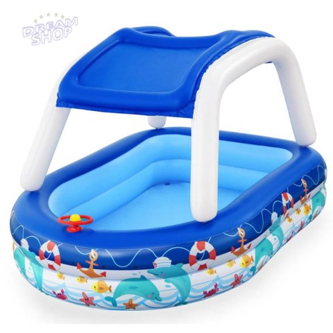 Bestway Dmuchany basen z odpinanym daszkiem + kierownica Sea Captain 54370 Bestway Dmuchany basen z odpinanym daszkiem + kierownica Sea Captain 54370