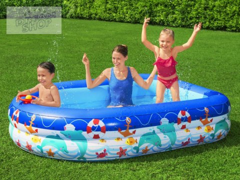 Bestway Dmuchany basen z odpinanym daszkiem + kierownica Sea Captain 54370 Bestway Dmuchany basen z odpinanym daszkiem + kierownica Sea Captain 54370