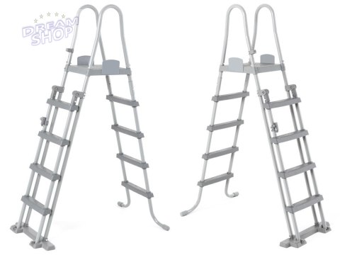Bestway bezpieczna antypoślizgowa metalowa Drabinka do basenu 132cm 58332 Bestway bezpieczna antypoślizgowa metalowa Drabinka do basenu 132cm 58332