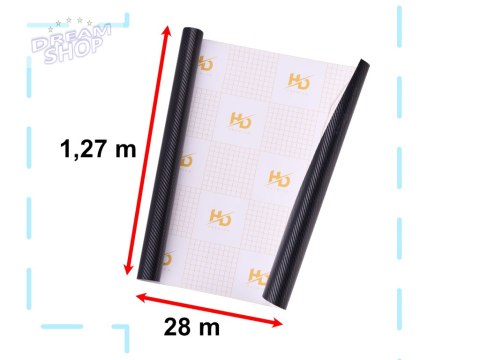 Folia rolka carbon 3D czarna 1,27x28m