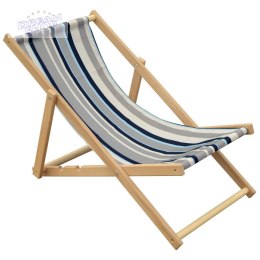 Leżak plażowy drewniany classic w pasy