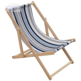 Leżak plażowy drewniany classic w pasy