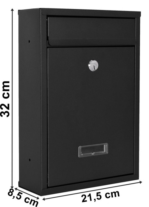 Skrzynka na listy GUSTAV czarna z napisem