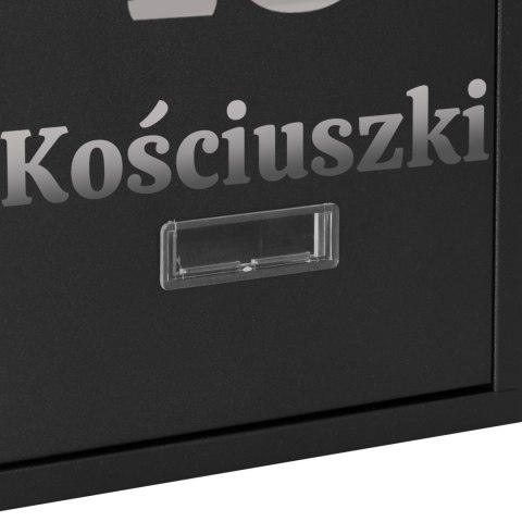 Skrzynka na listy GUSTAV czarna z napisem