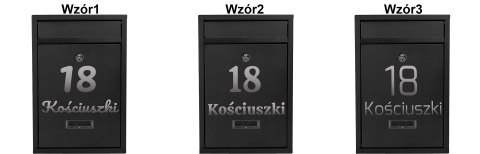 Skrzynka na listy GUSTAV czarna z napisem