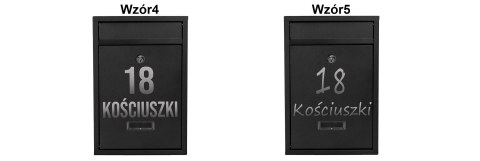 Skrzynka na listy GUSTAV czarna z napisem